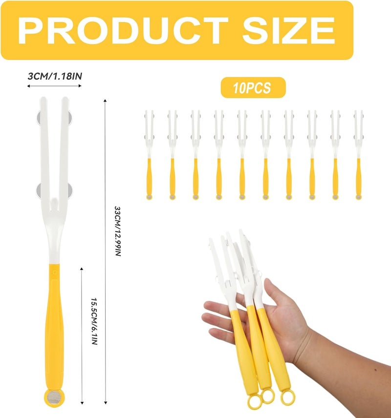 OMASUNB 10 Pcs Duster Handle Compatible with Swiffer Duster, Thickened Material Replacement Extendable Dusters Mop Handles for Tight Spaces and Cleaning Car Blinds Furniture Electronics(Yellow) - Image 2